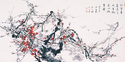 中國書畫名家劉左鈞藝術(shù)人生訪談錄 直抱春心傲雪霜 136x68cm