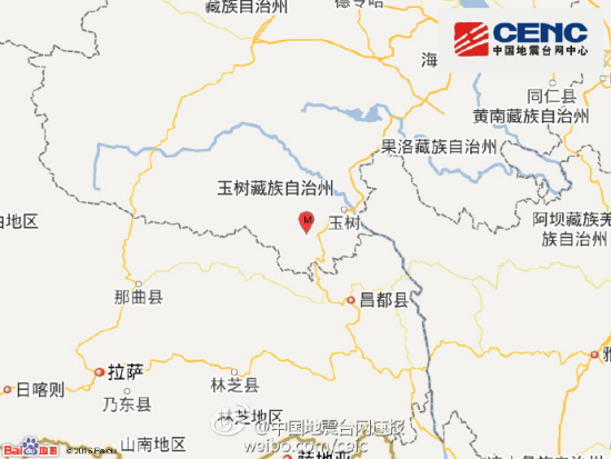 青海玉樹州囊謙縣發(fā)生4.8級地震震源深度5千米