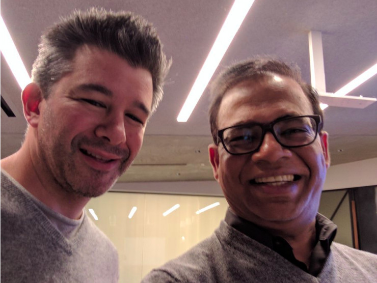 (左)Uber首席執(zhí)行官Travis Kalanick,(右)前谷歌搜索業(yè)務(wù)負(fù)責(zé)人Amit Signal